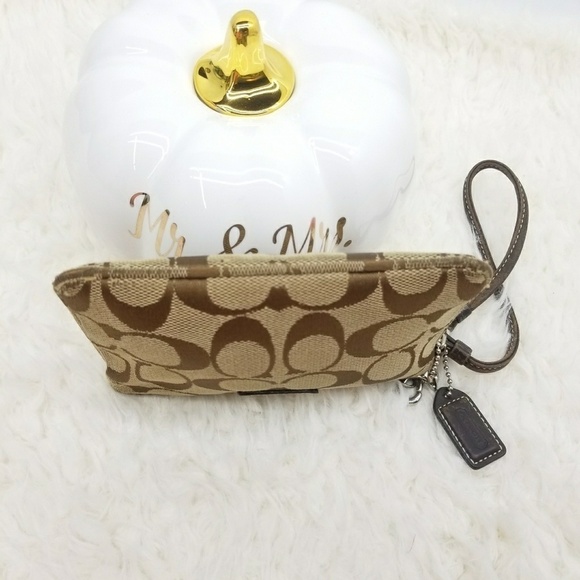 Coach Wristlet Monogram Tan and Brown - Picture 3 of 8